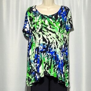 Dana Buchman Splash of Color Short Sleeve Jersey (L)